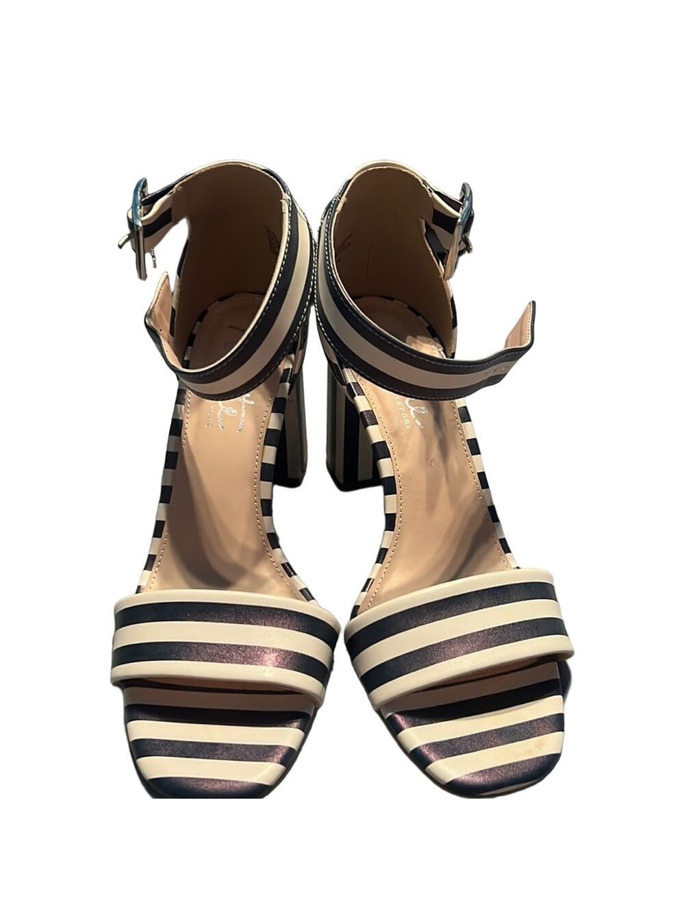 Nanette Lepore Tilda Striped Navy & Cream Heels “SZ8”.